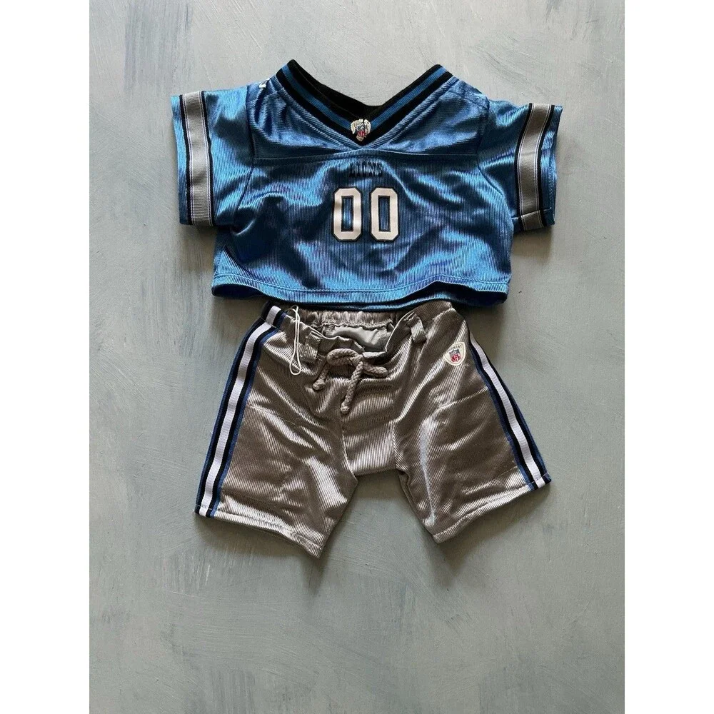 NFL Detroit LIONS Build a Bear Vintage Football Uniform Old LOGO Rare